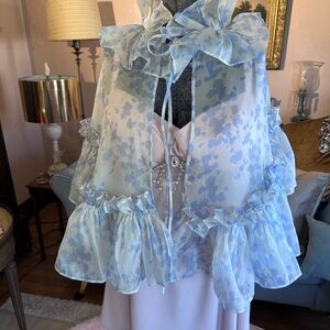 Past Season Selkie Opera Cape in Hydrangea Blue. Fabulous!